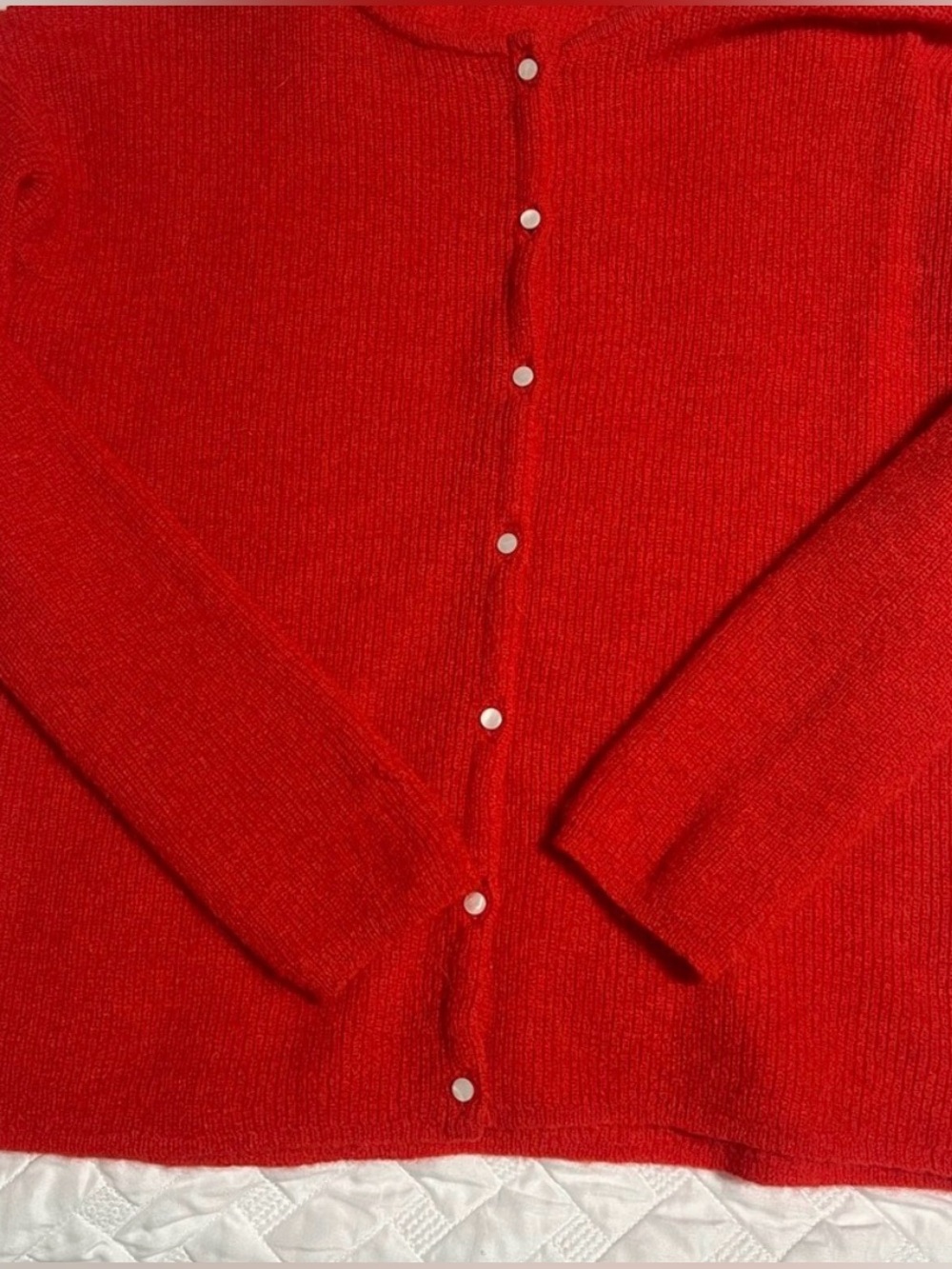 Sezane Red Button-Front Knit Cardigan - Picture 2 of 3